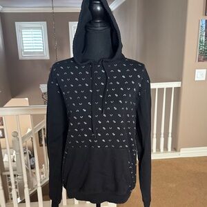 True Religion Black and Gray Hoodie Sweater